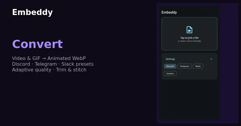 Embeddy’s media conversion tool branding.